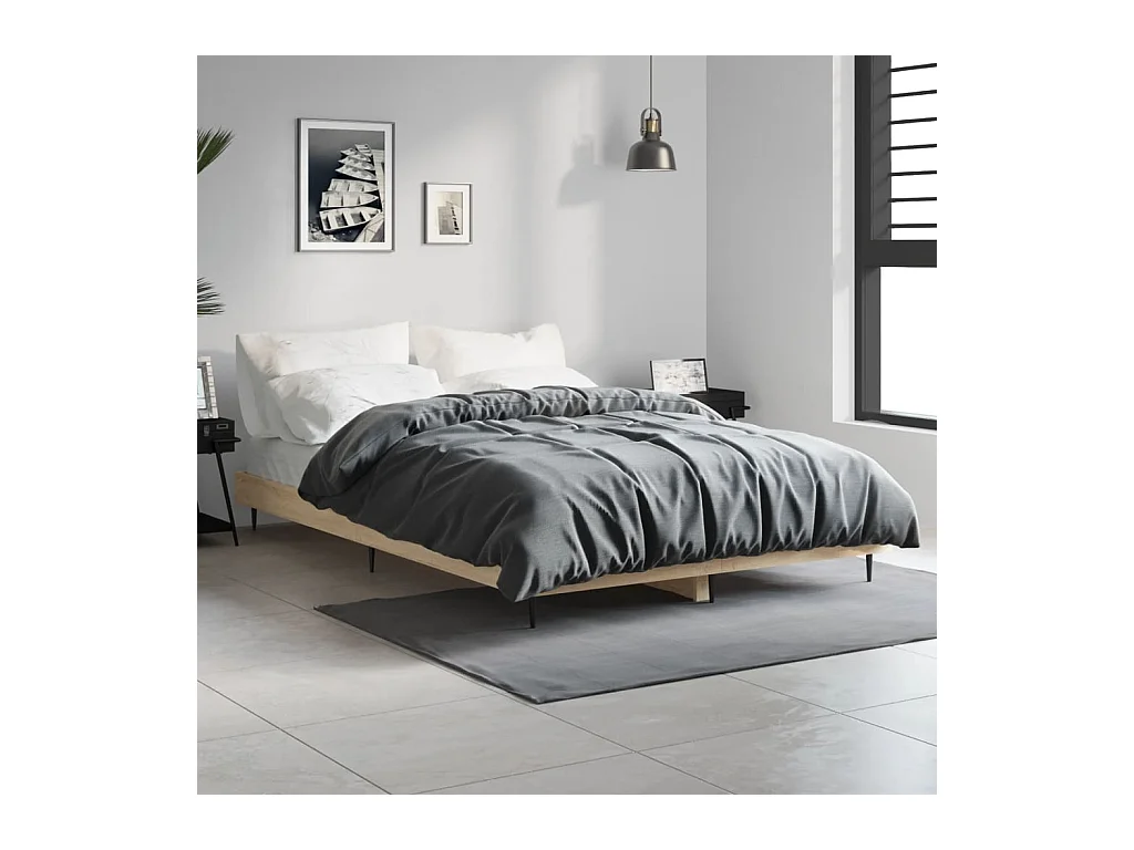 Lit simple | Lit adulte, enfant | Cadre de lit chêne sonoma 120x190 cm