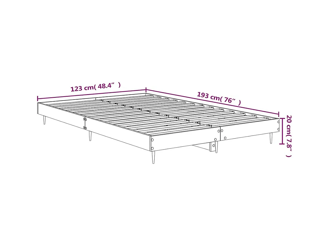 Lit simple | Lit adulte, enfant | Cadre de lit chêne sonoma 120x190 cm
