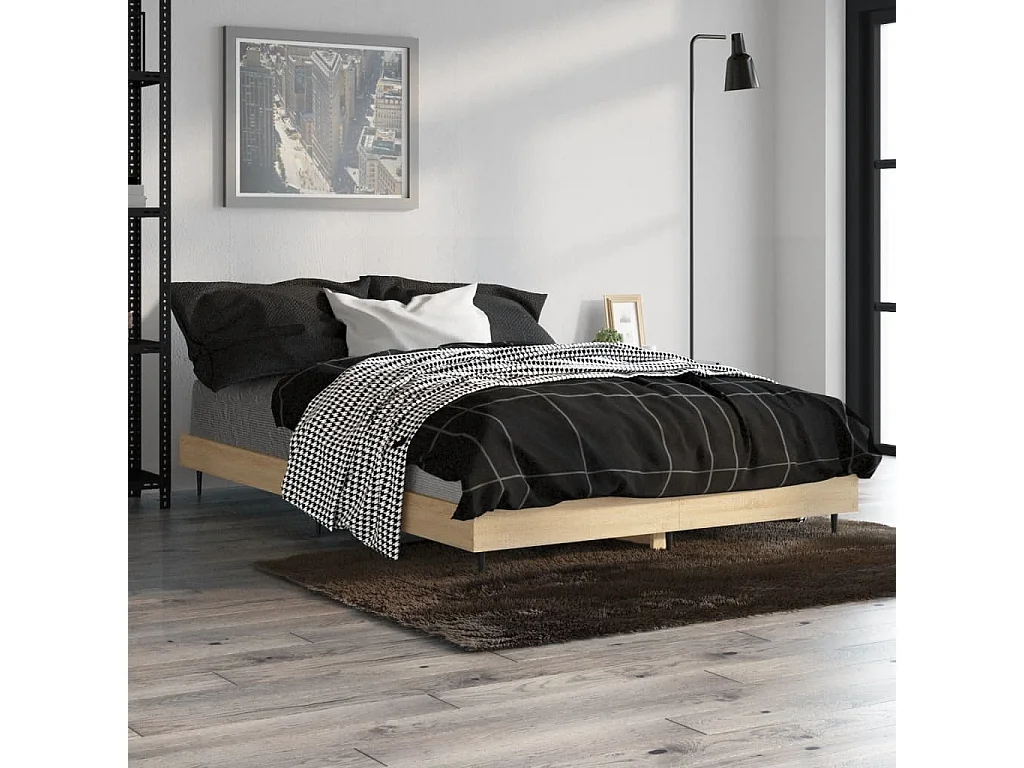 Lit simple | Lit adulte, enfant | Cadre de lit chêne sonoma 120x190 cm