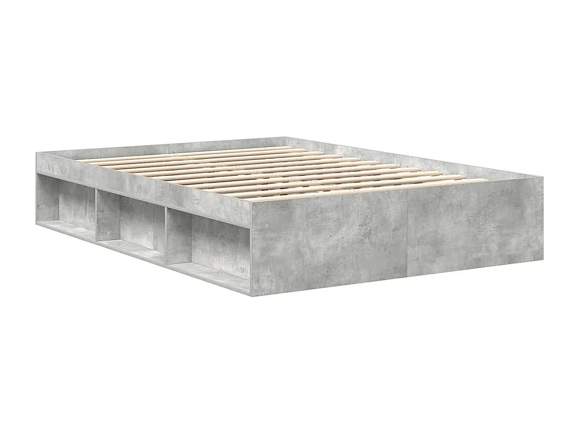 Lit simple | Lit adulte, enfant | Cadre de lit gris béton 120x200 cm
