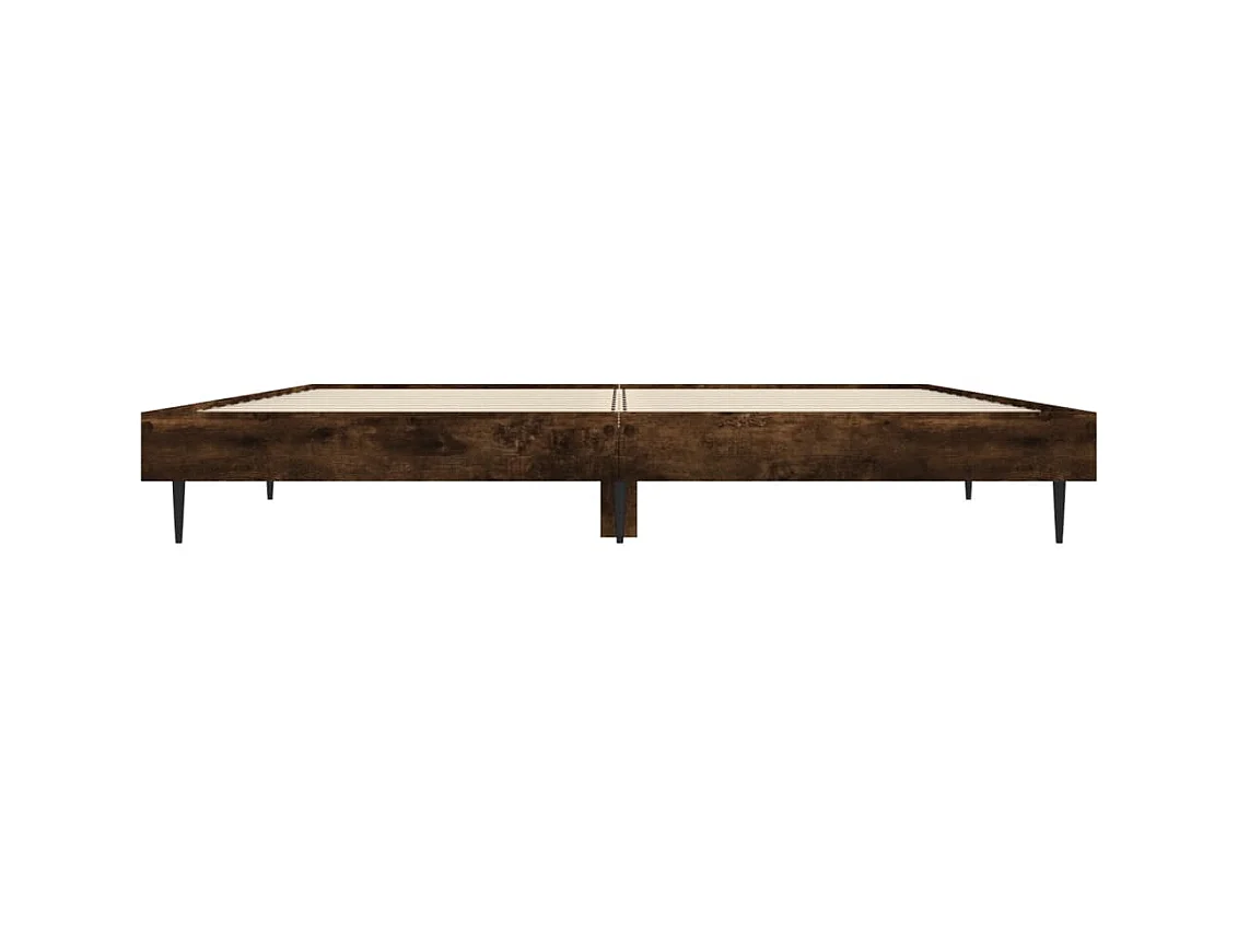 Lit double | Lit adulte | Cadre de lit chêne fumé 135x190 cm bois ingénierie