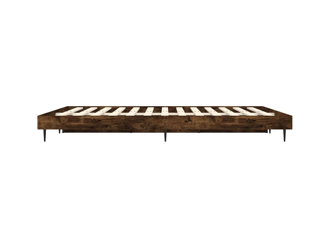 Lit double | Lit adulte | Cadre de lit chêne fumé 135x190 cm bois ingénierie