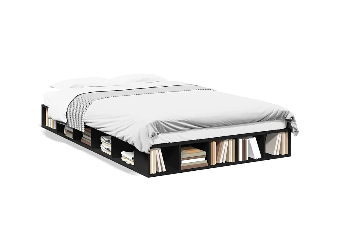 Lit simple | Lit adulte, enfant | Cadre de lit noir 120x200 cm