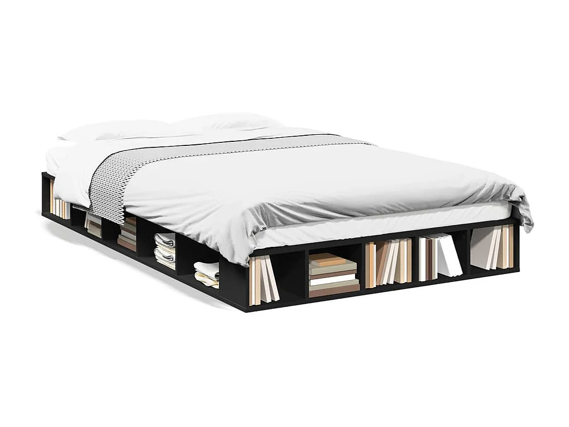 Lit simple | Lit adulte, enfant | Cadre de lit noir 120x200 cm