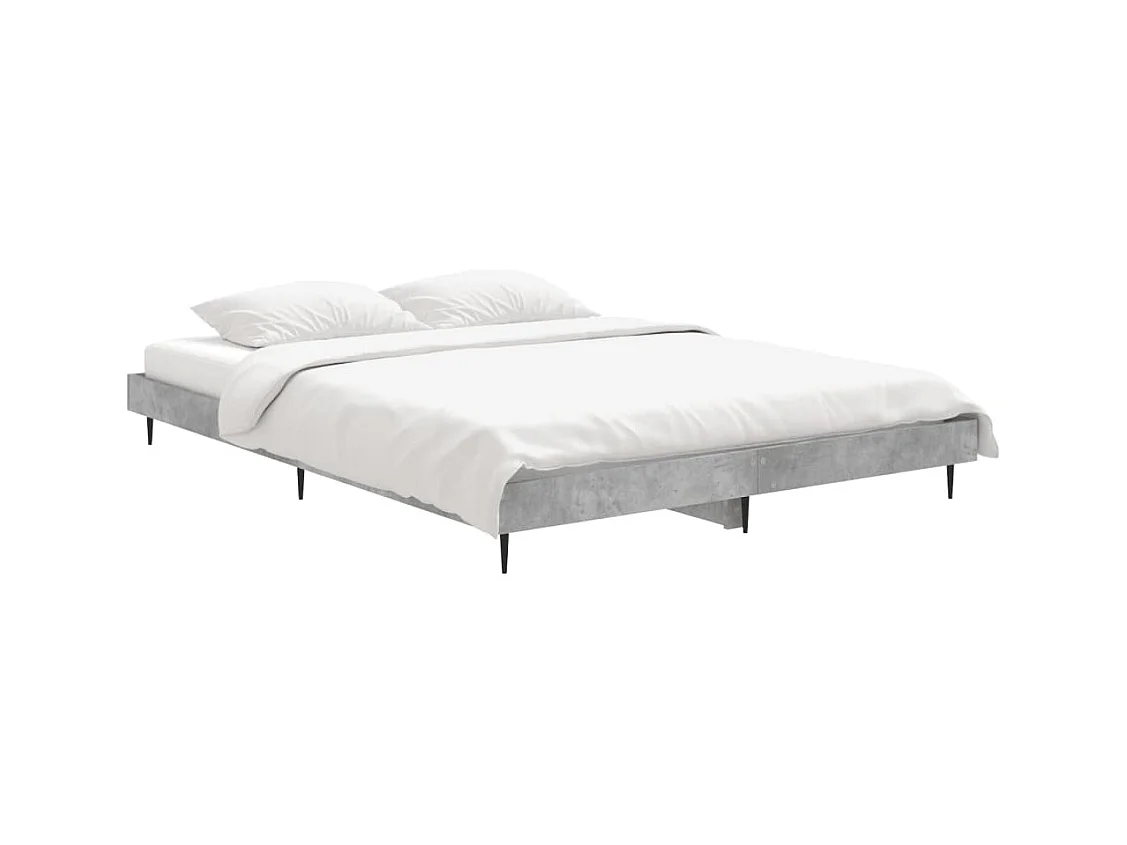 Lit double | Lit adulte | Cadre de lit gris béton 140x190 cm
