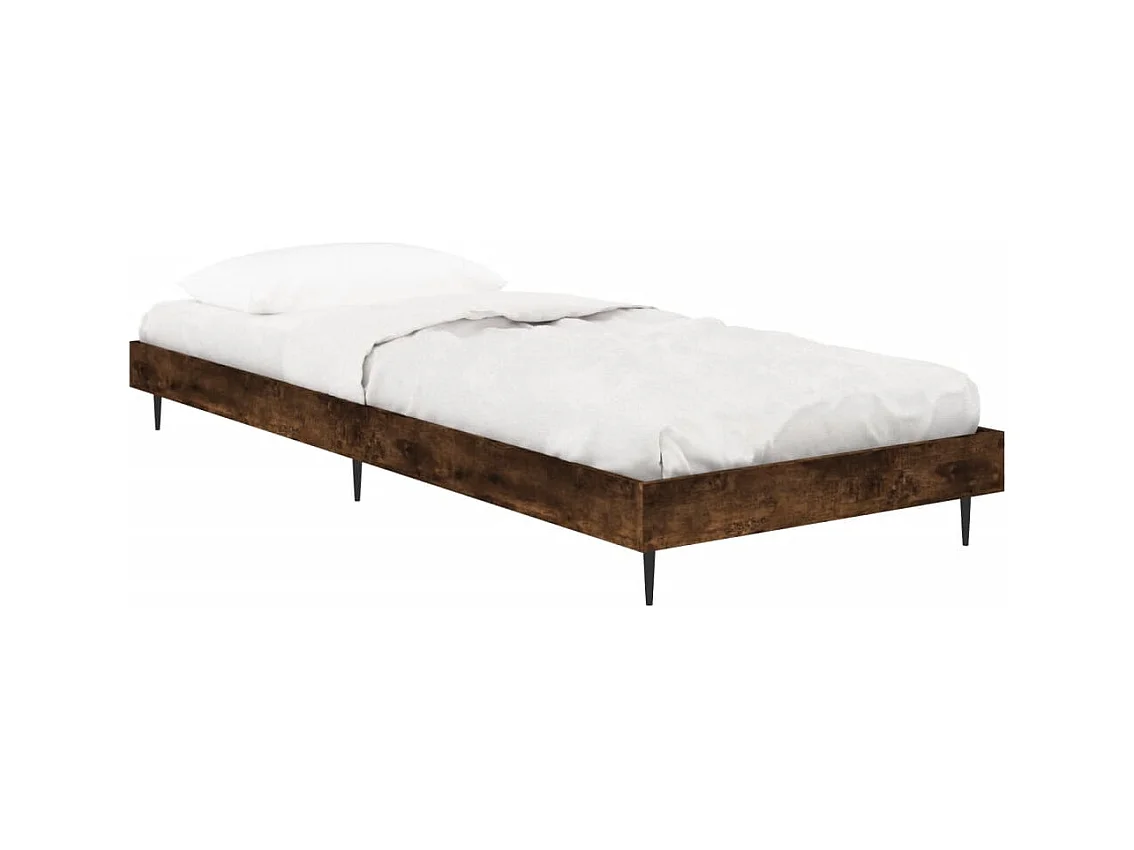 Lit simple | Lit adulte, enfant | Cadre de lit chêne fumé 75x190cm bois d'ingénierie