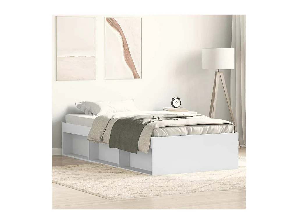Lit simple | Lit adulte, enfant | Cadre de lit blanc 90x200 cm