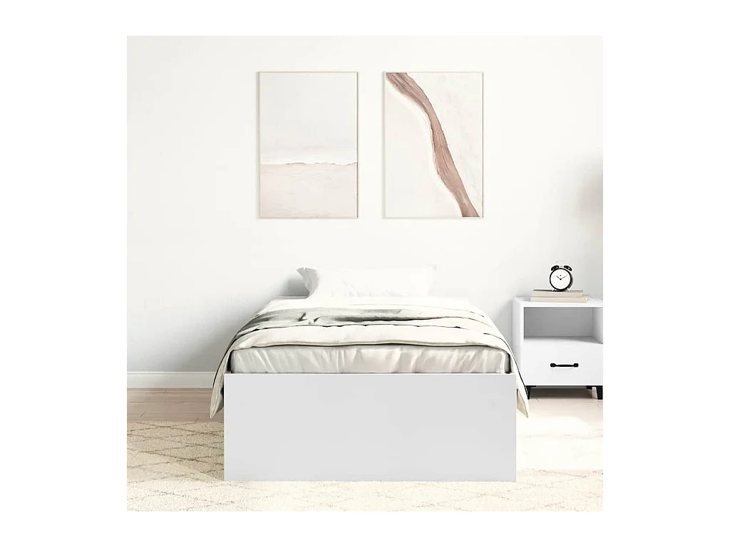 Lit simple | Lit adulte, enfant | Cadre de lit blanc 90x200 cm