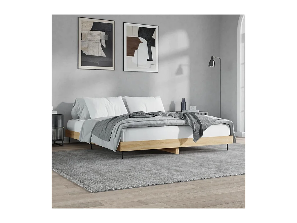 Lit double | Lit adulte | Cadre de lit chêne sonoma 180x200 cm