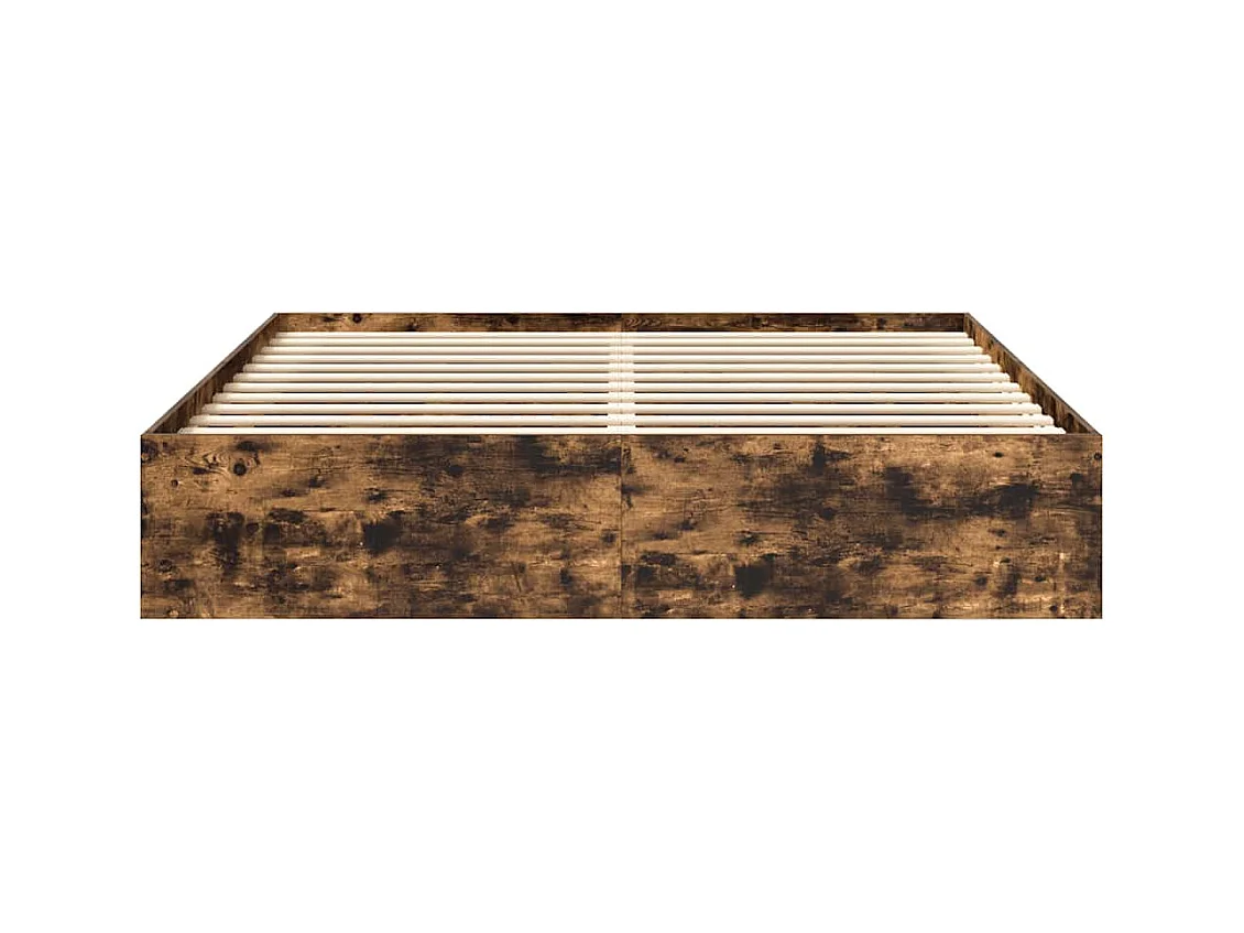 Lit double | Lit adulte | Cadre de lit chêne fumé 200x200 cm