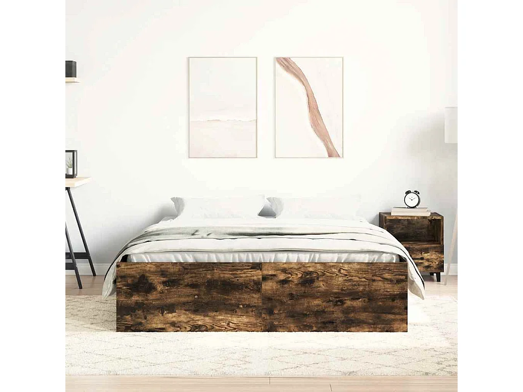 Lit simple | Lit adulte, enfant | Cadre de lit chêne fumé 120x200 cm