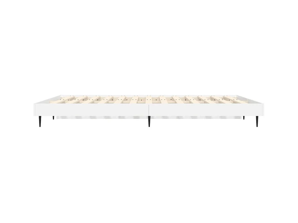 Lit double | Lit adulte | Cadre de lit blanc brillant 140x190 cm