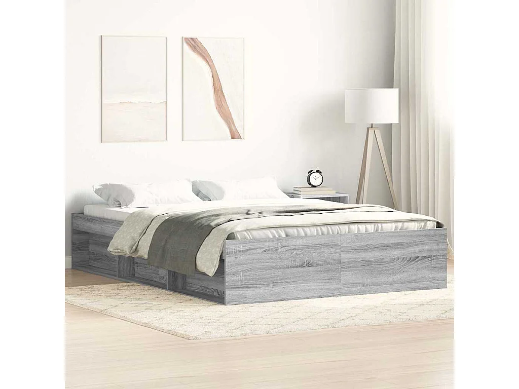 Lit simple | Lit adulte, enfant | Cadre de lit sonoma gris 120x190 cm