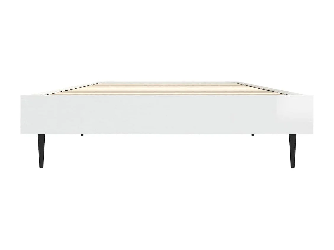 Lit simple | Lit adulte, enfant | Cadre de lit blanc brillant 75x190 cm