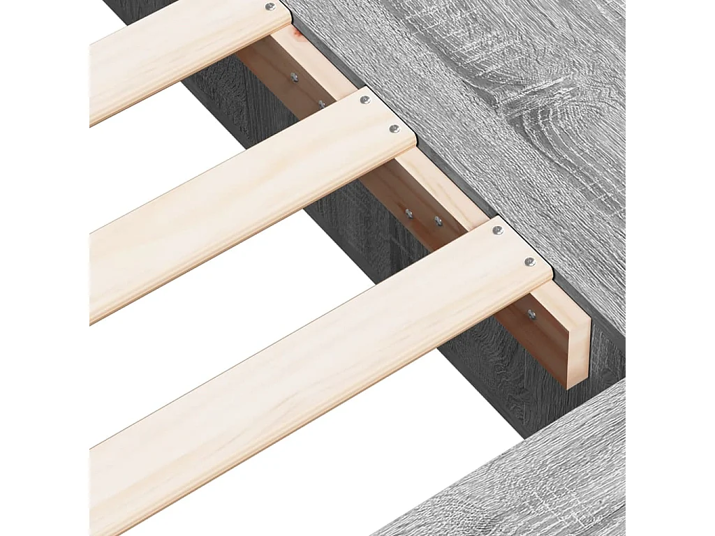 Lit double | Lit adulte | Cadre de lit sonoma gris 160x200 cm