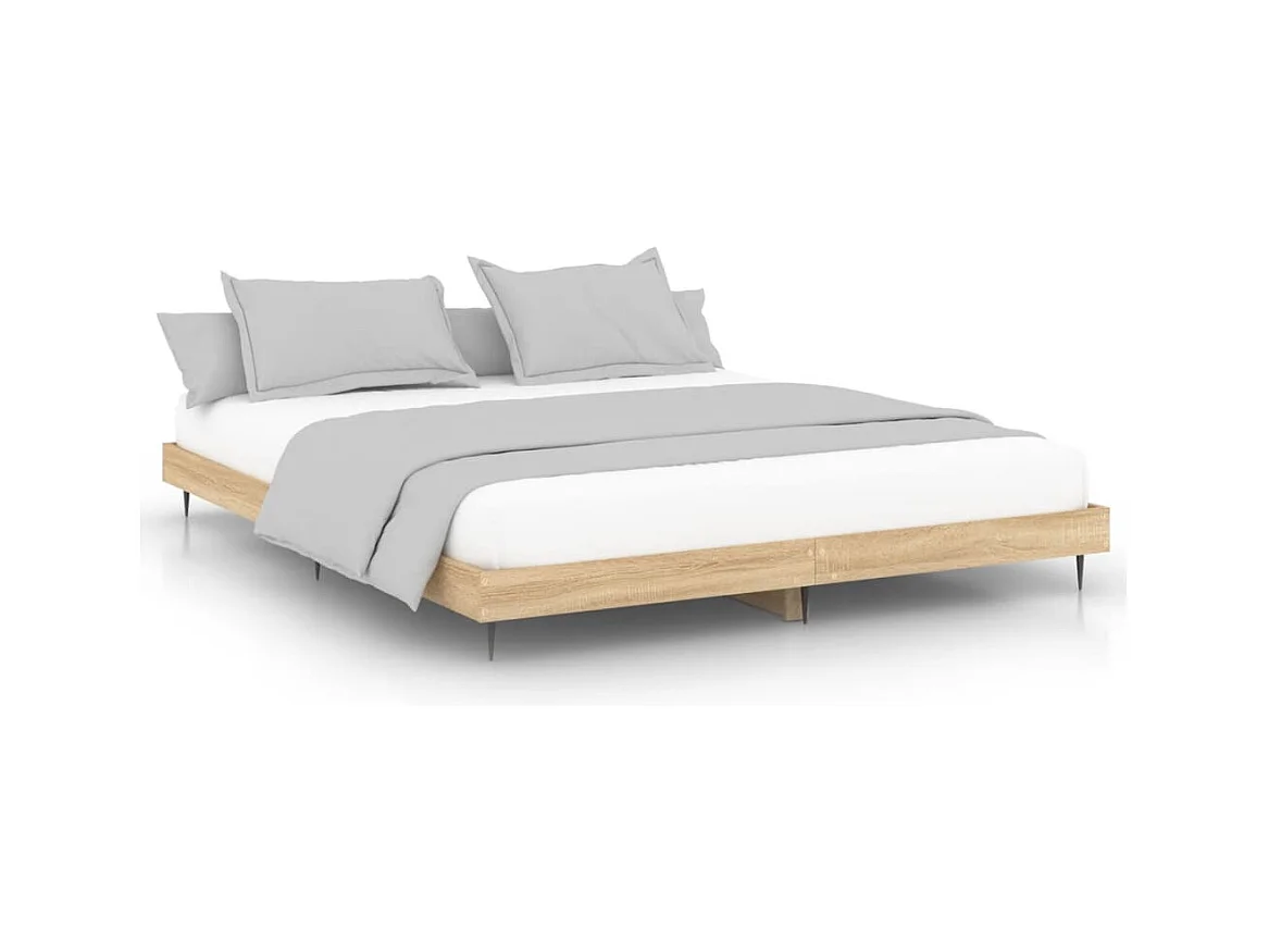 Lit double | Lit adulte | Cadre de lit chêne sonoma 200x200 cm