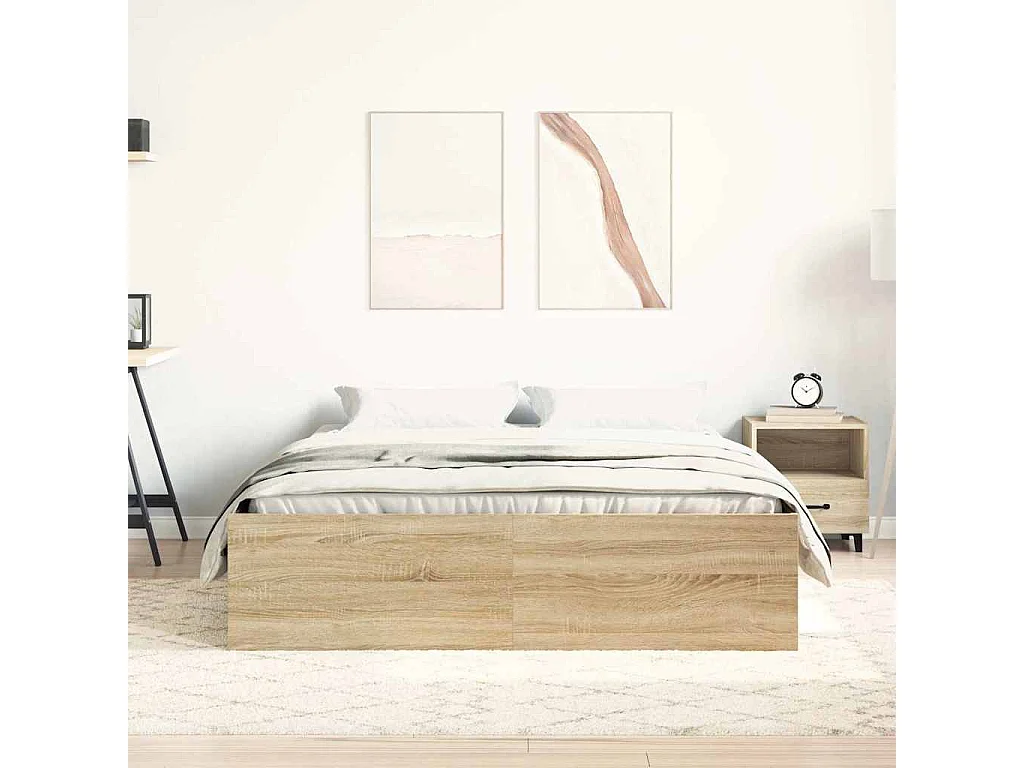 Lit simple | Lit adulte, enfant | Cadre de lit chêne sonoma 120x200 cm