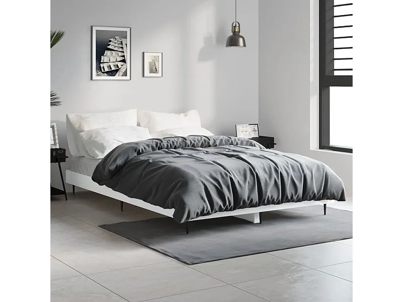 Lit simple | Lit adulte, enfant | Cadre de lit blanc 120x190 cm bois d'ingénierie