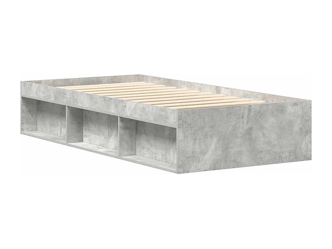 Lit simple | Lit adulte, enfant | Cadre de lit gris béton 100x200 cm