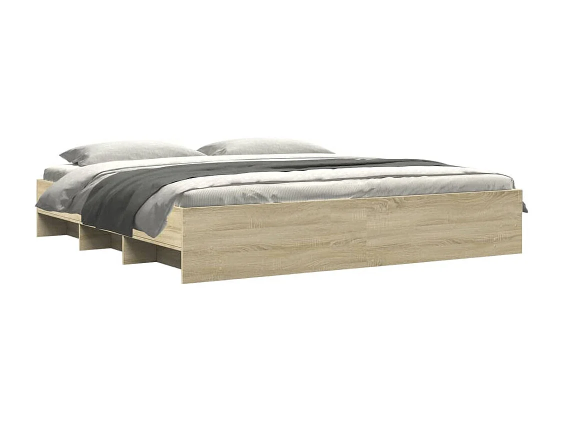 Lit double | Lit adulte | Cadre de lit chêne sonoma 180x200 cm
