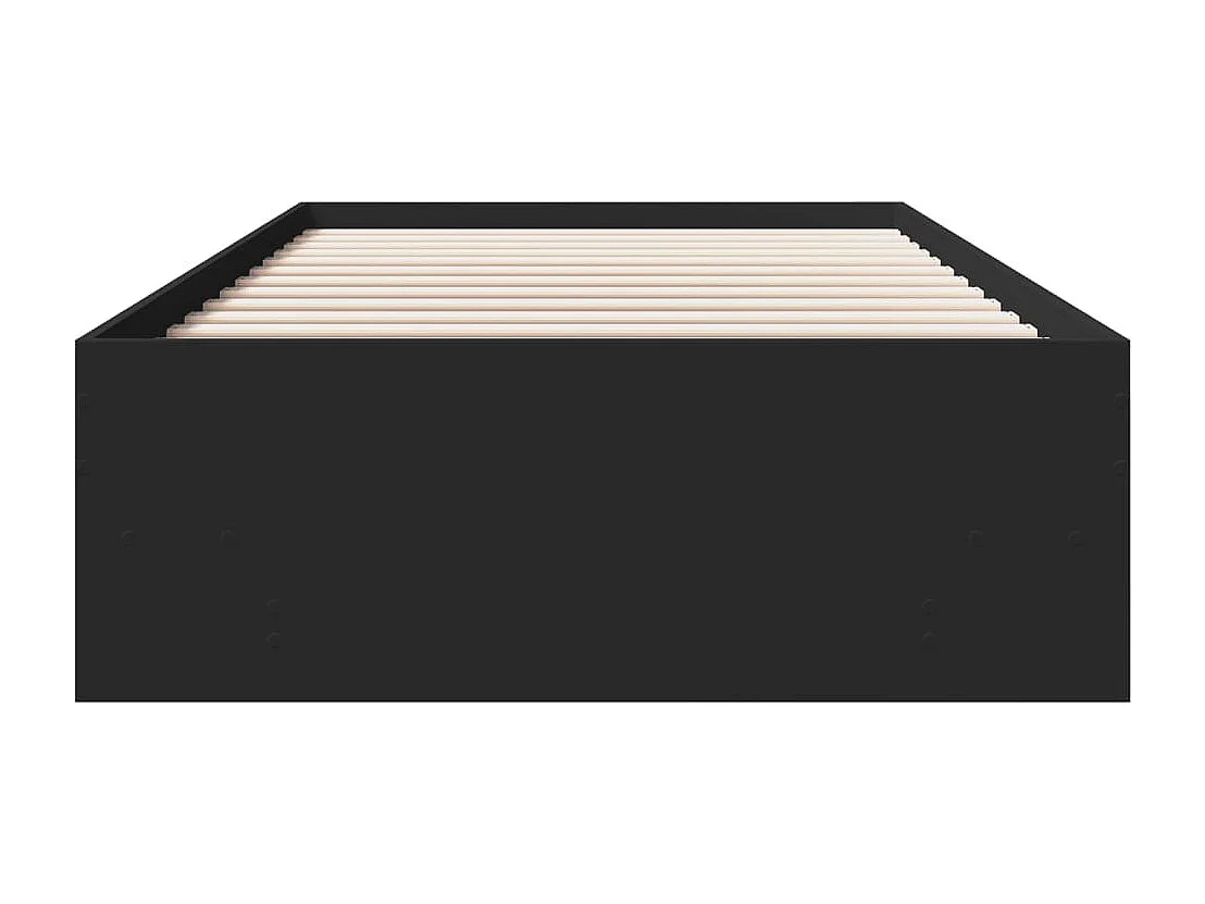 Lit simple | Lit adulte, enfant | Cadre de lit noir 75x190 cm bois ingénierie