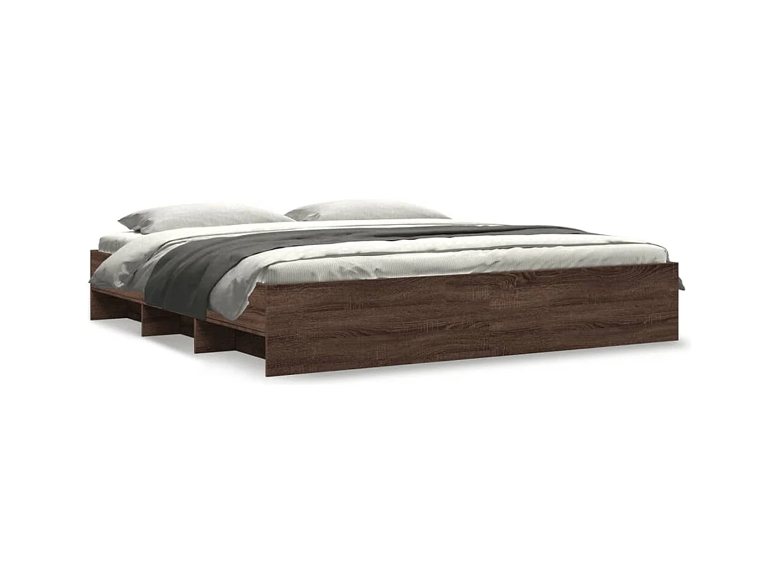 Lit double | Lit adulte | Cadre de lit chêne marron 200x200 cm