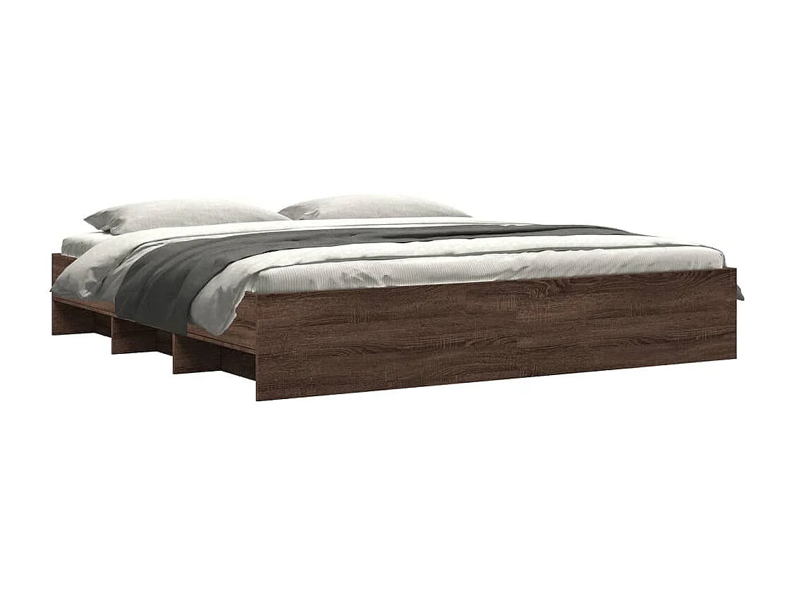Lit double | Lit adulte | Cadre de lit chêne marron 200x200 cm