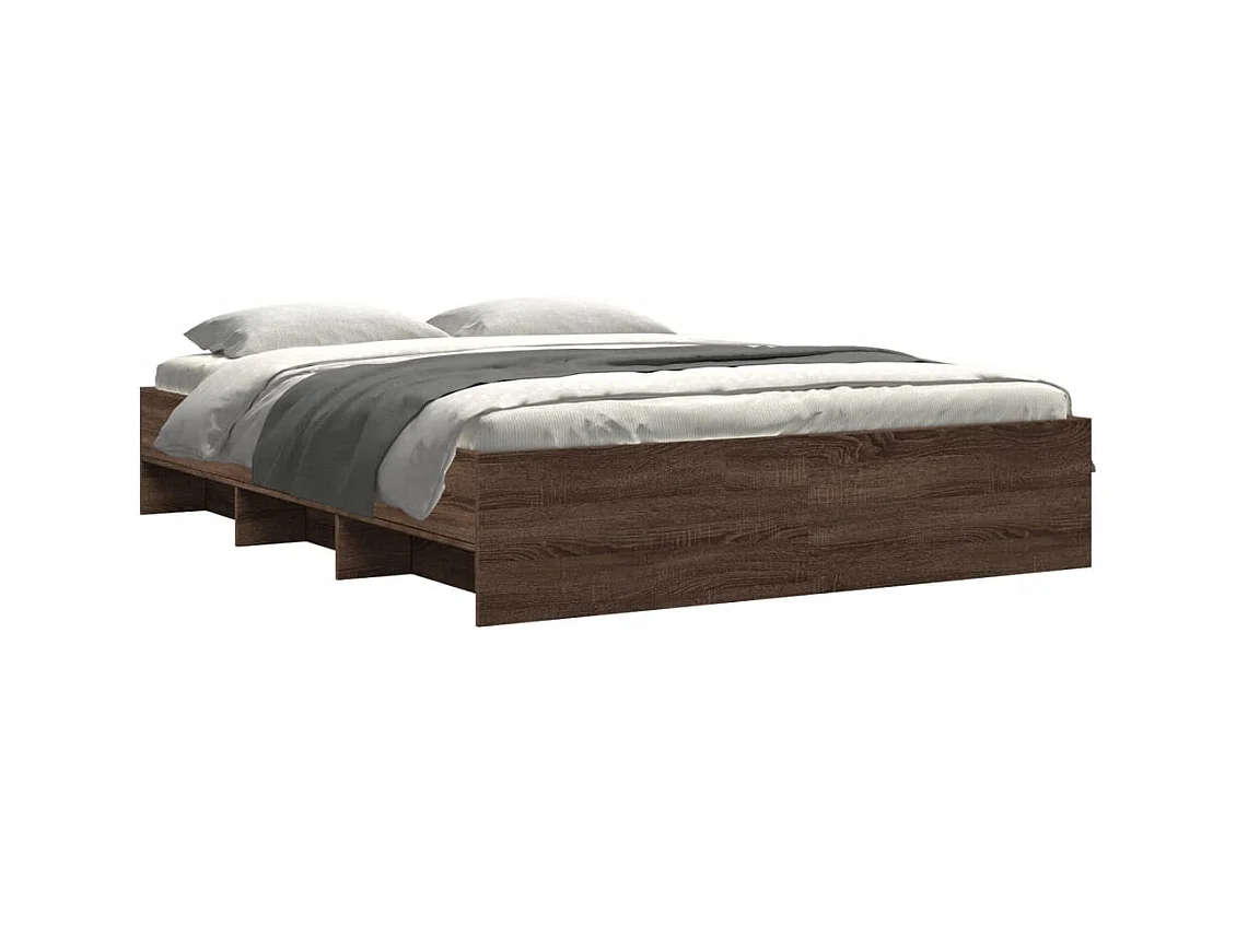Lit double | Lit adulte | Cadre de lit chêne marron 160x200 cm