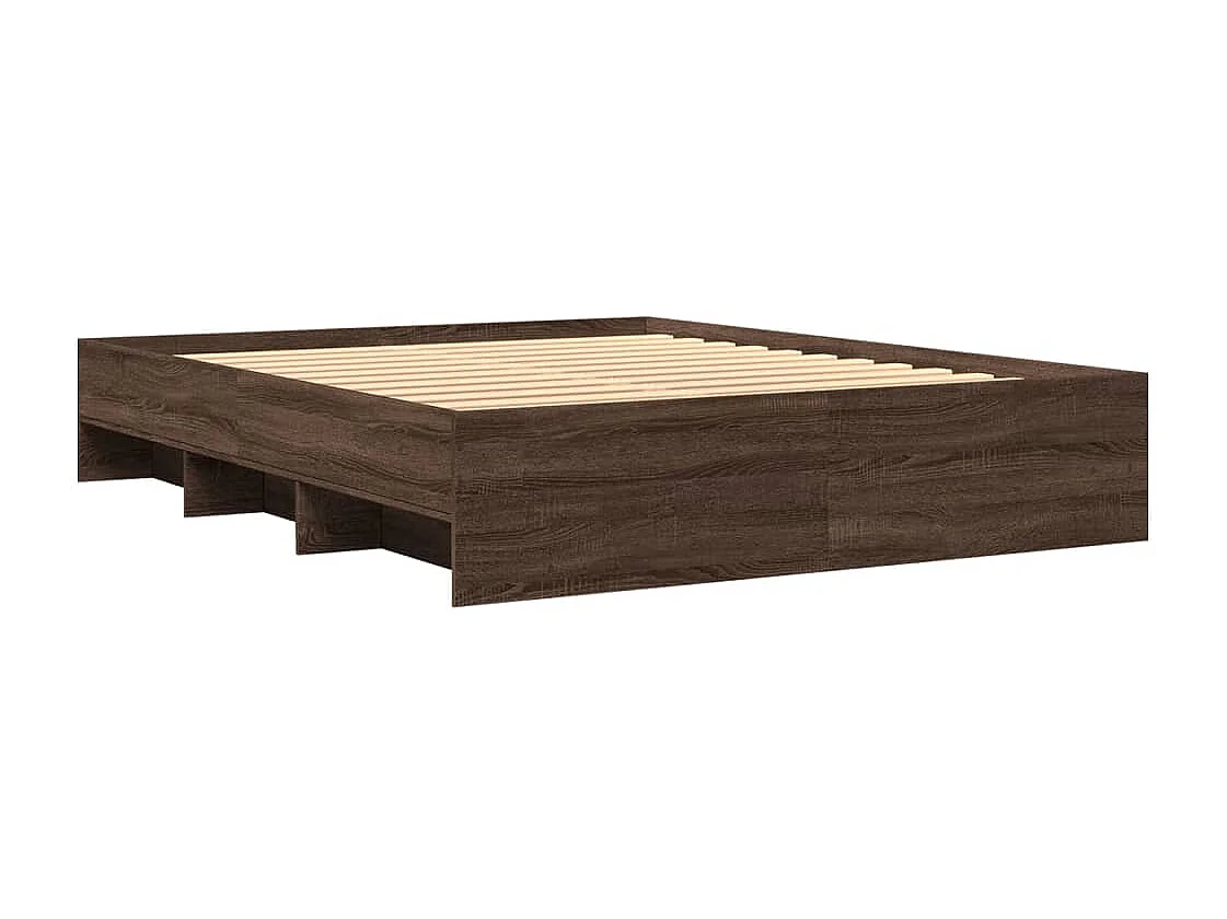 Lit double | Lit adulte | Cadre de lit chêne marron 160x200 cm
