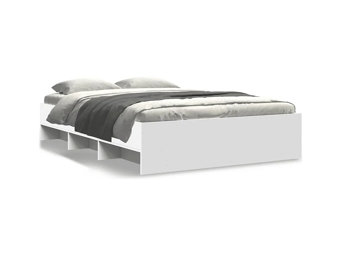 Lit double | Lit adulte | Cadre de lit blanc 135x190 cm bois d'ingénierie