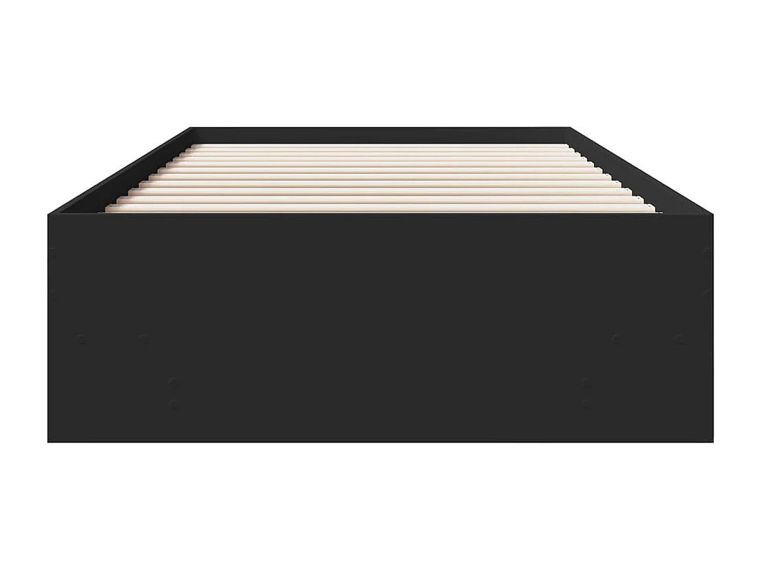 Lit simple | Lit adulte, enfant | Cadre de lit noir 90x190 cm bois ingénierie