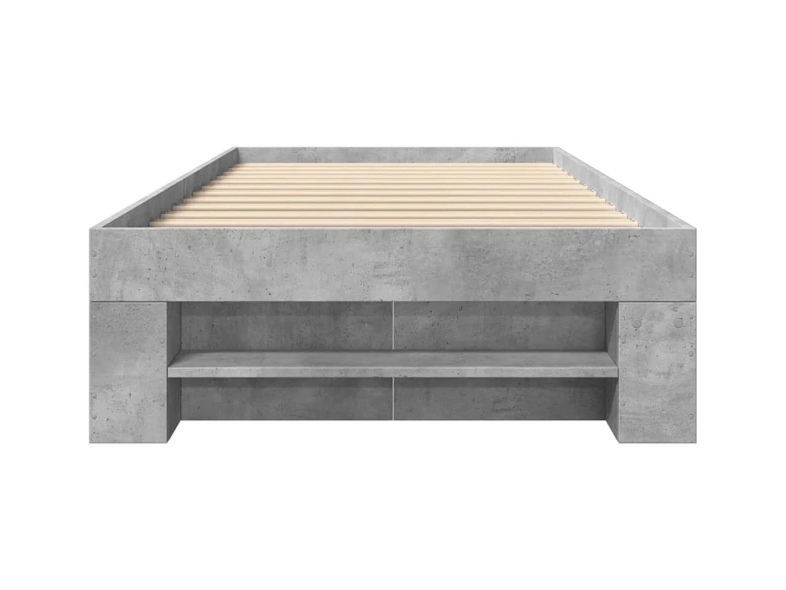 Lit simple | Lit adulte, enfant | Cadre de lit gris béton 75x190cm bois d'ingénierie