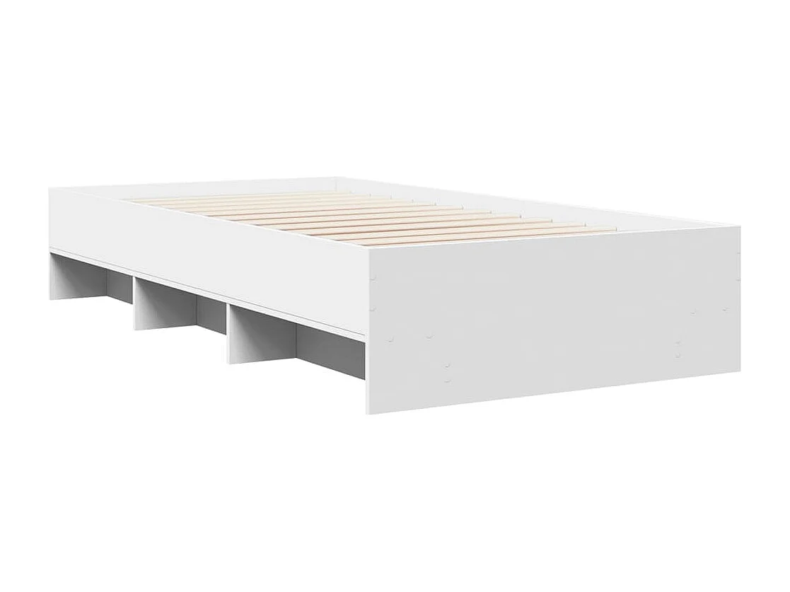 Lit simple | Lit adulte, enfant | Cadre de lit blanc 100x200 cm bois d'ingénierie