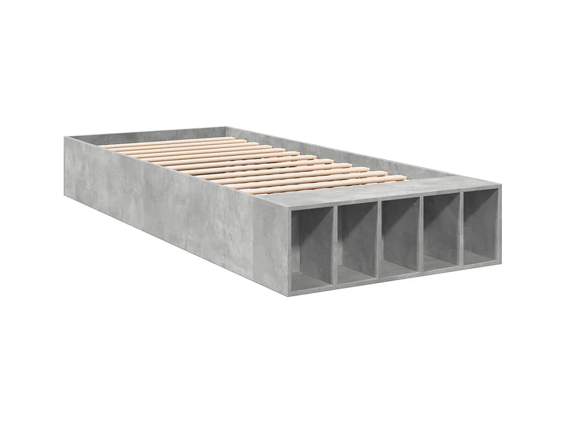 Lit simple | Lit adulte, enfant | Cadre de lit gris béton 90x200 cm