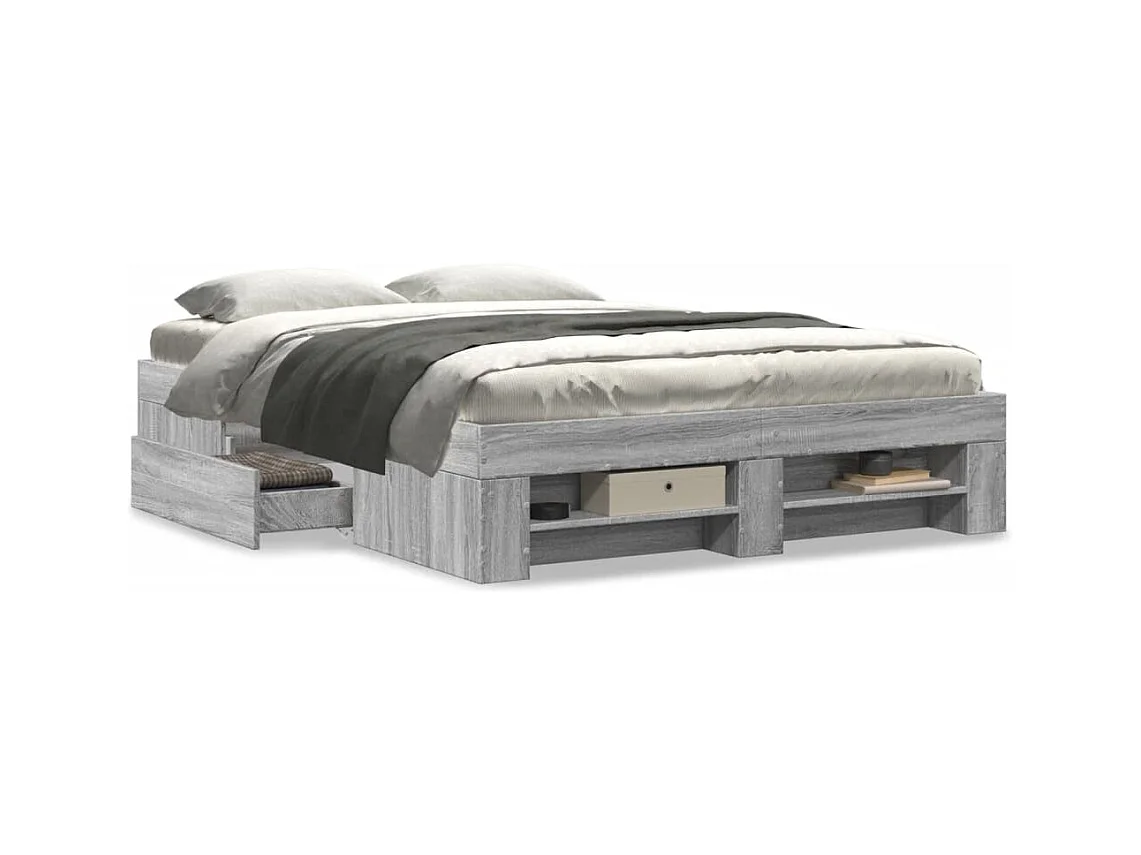 Lit simple | Lit adulte, enfant | Cadre de lit sonoma gris 120x190 cm