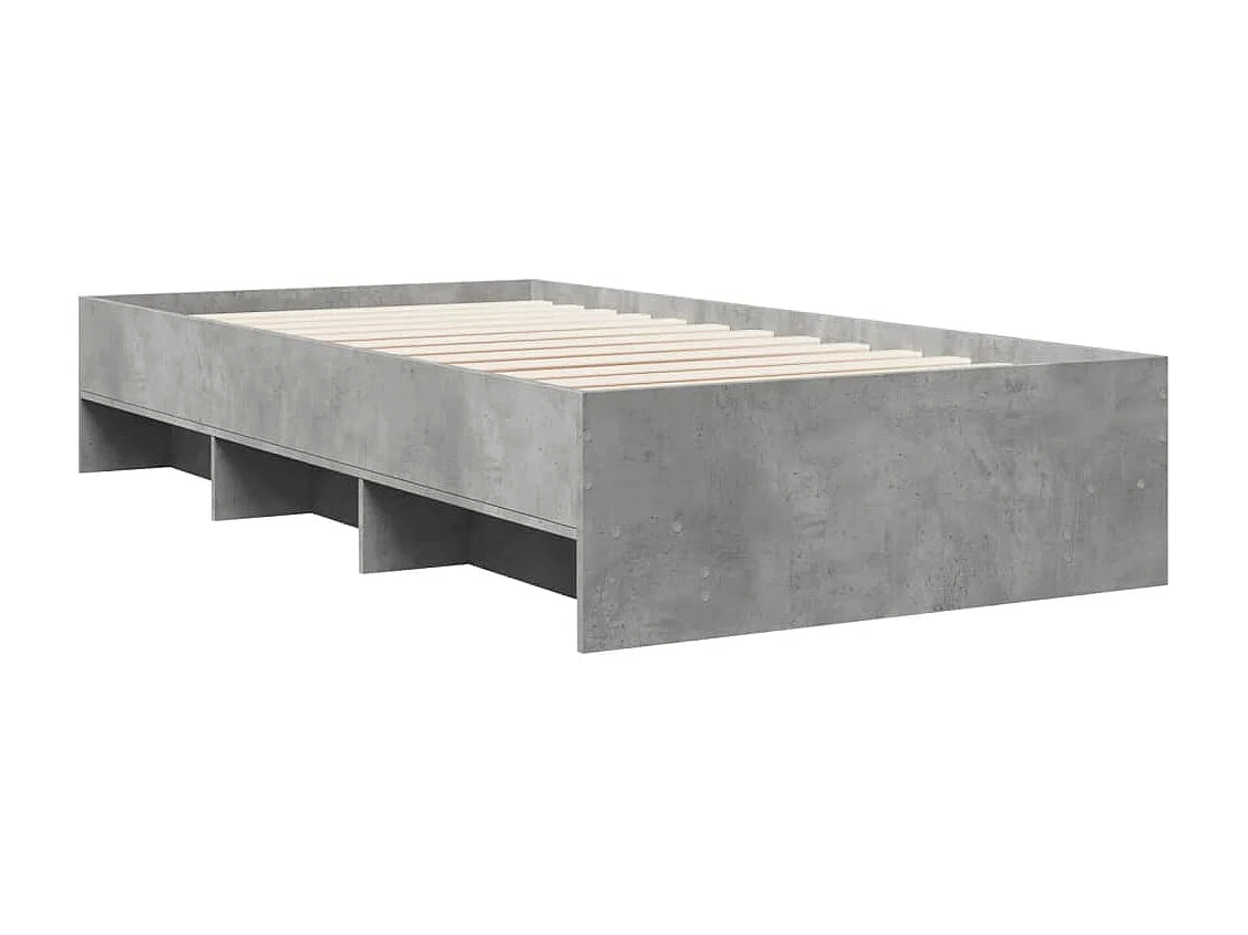Lit simple | Lit adulte, enfant | Cadre de lit gris béton 100x200 cm bois ingénierie