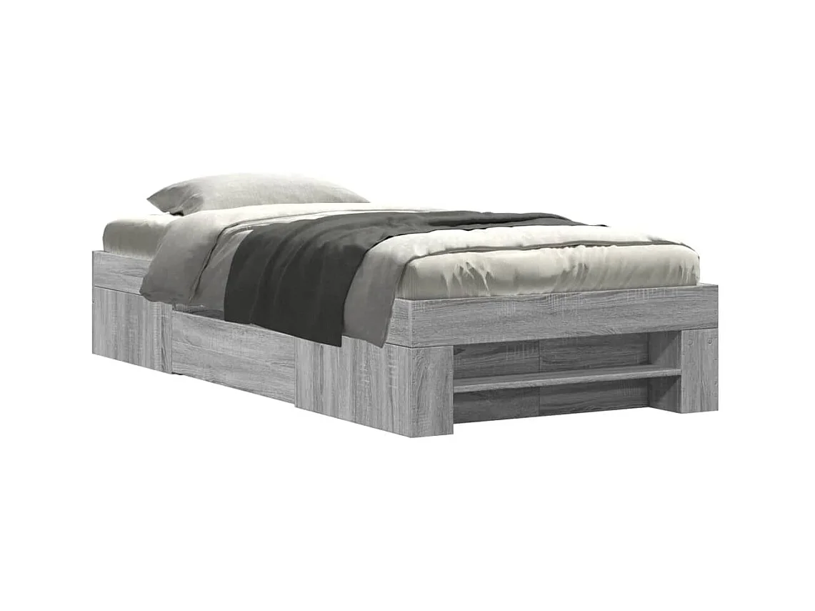 Lit simple | Lit adulte, enfant | Cadre de lit sonoma gris 75x190 cm
