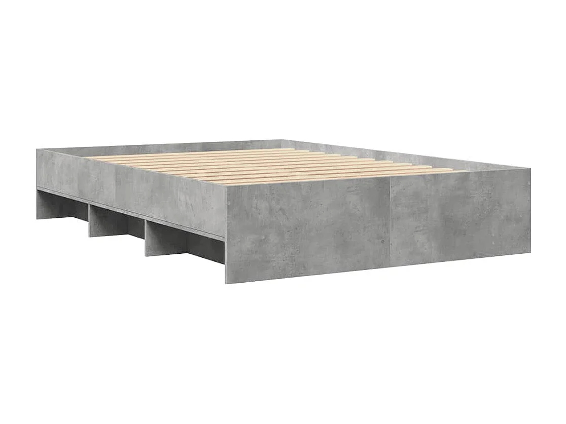 Letto per adulti | Letto singolo | Giroletto Grigio Cemento 120x200 cm in Legno Multistrato