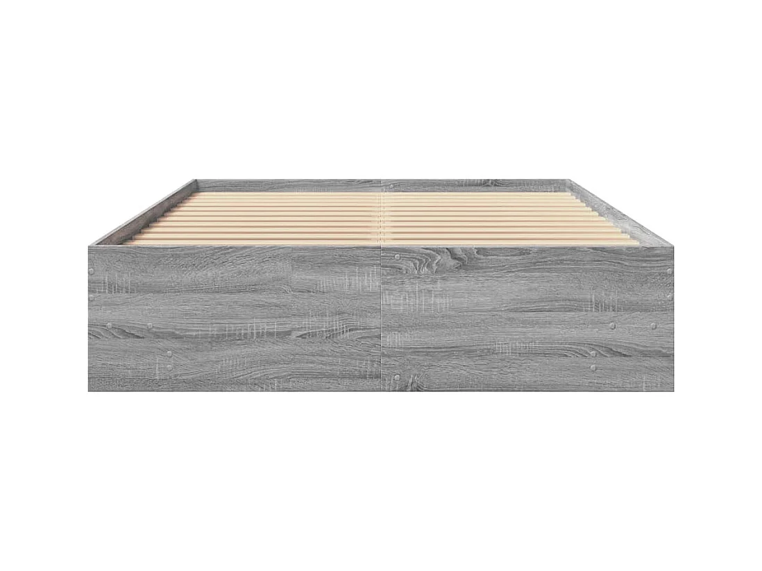 Lit double | Lit adulte | Cadre de lit sonoma gris 135x190 cm