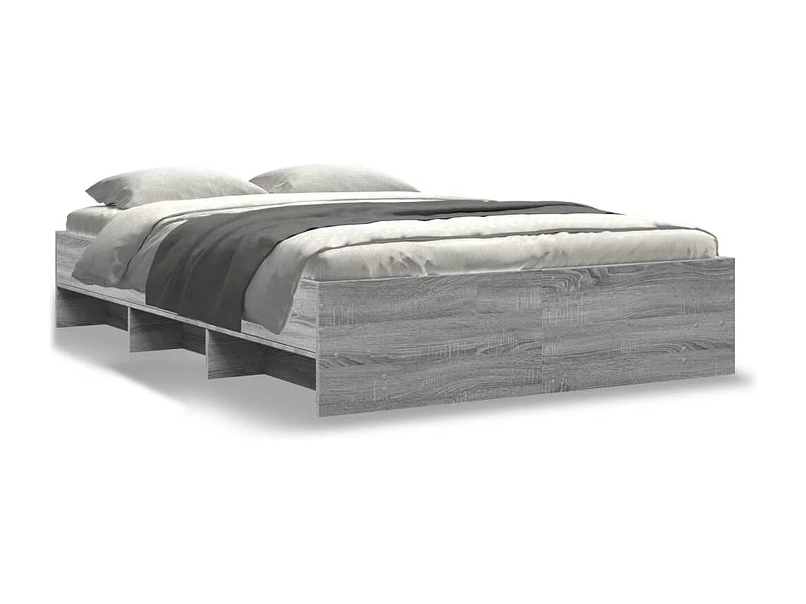 Lit double | Lit adulte | Cadre de lit sonoma gris 135x190 cm