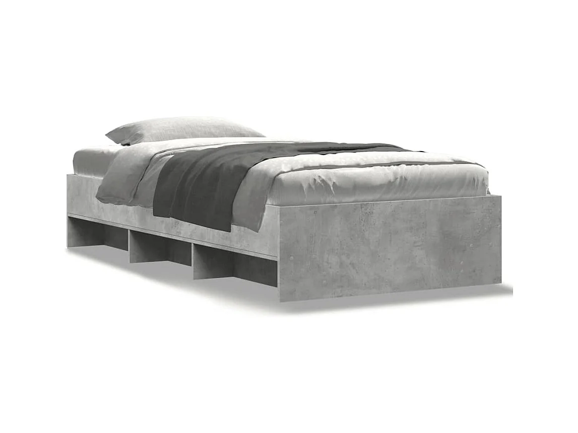 Lit simple | Lit adulte, enfant | Cadre de lit gris béton 75x190cm bois d'ingénierie