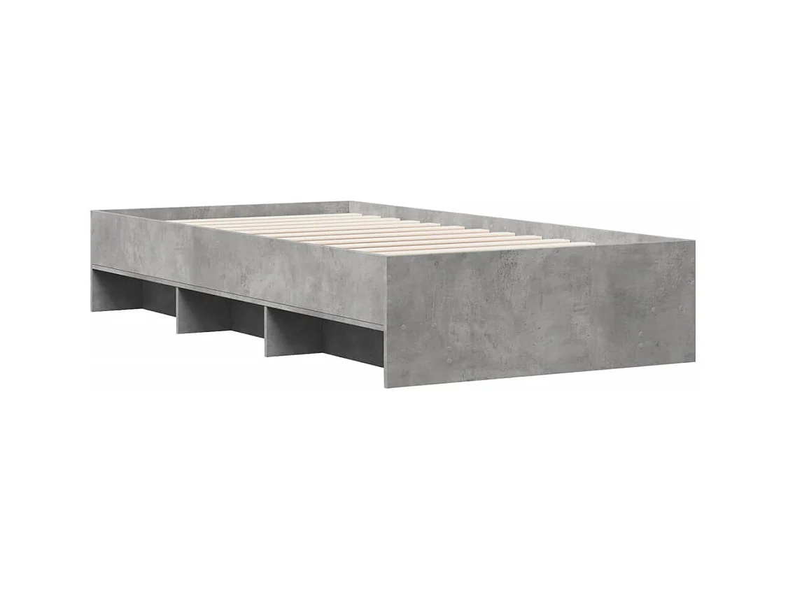 Lit simple | Lit adulte, enfant | Cadre de lit gris béton 75x190cm bois d'ingénierie