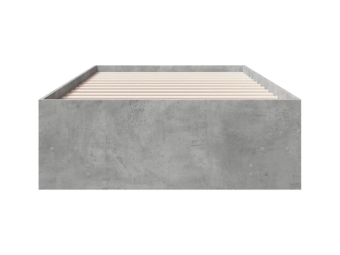 Lit simple | Lit adulte, enfant | Cadre de lit gris béton 90x200cm bois d'ingénierie
