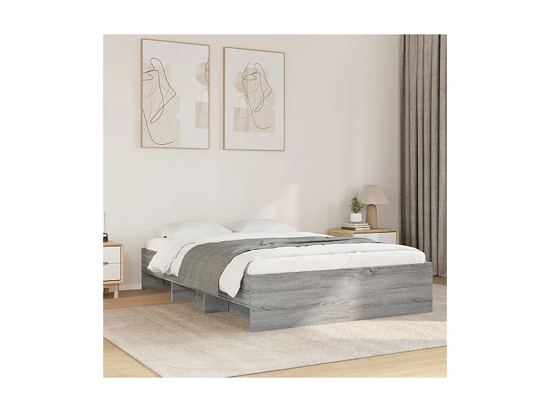 Lit double | Lit adulte | Cadre de lit sonoma gris 140x200 cm