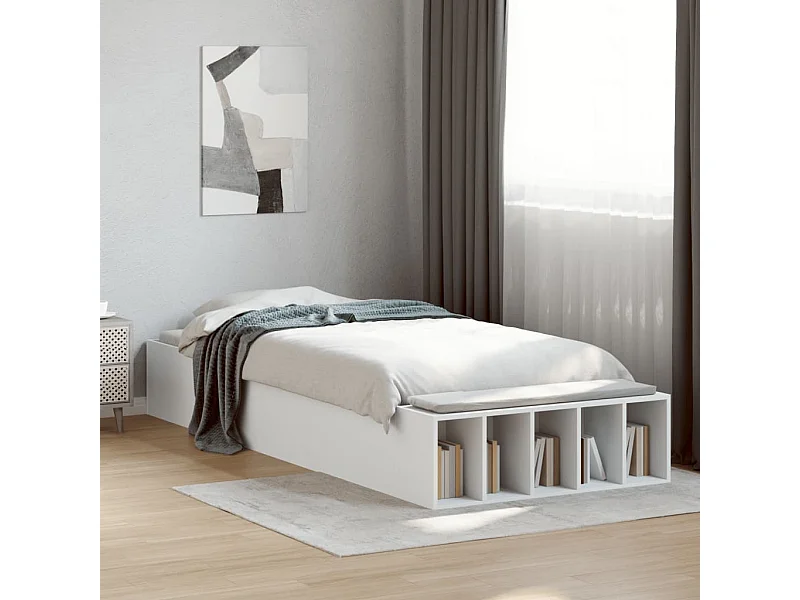 Lit simple | Lit adulte, enfant | Cadre de lit blanc 90x200 cm