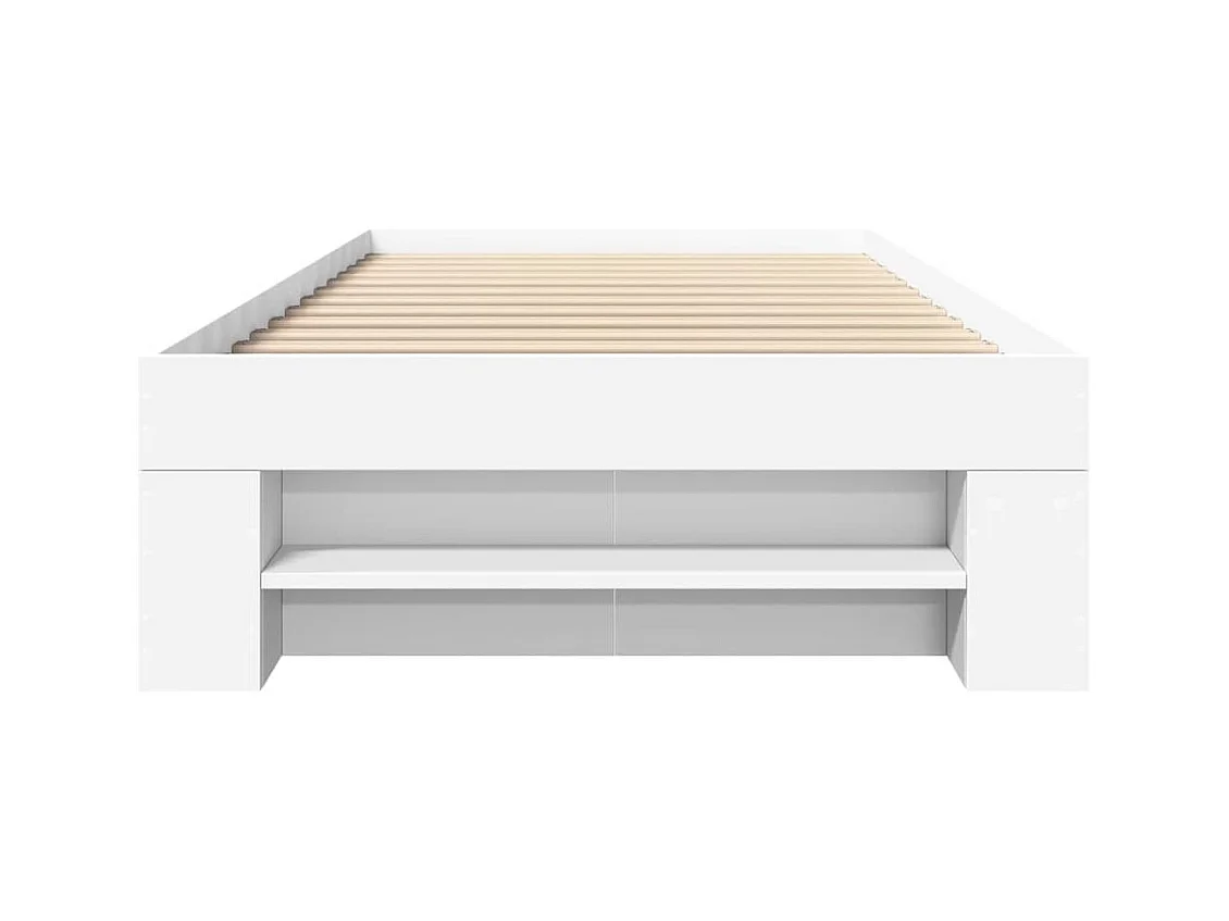 Lit simple | Lit adulte, enfant | Cadre de lit blanc 75x190 cm bois d'ingénierie