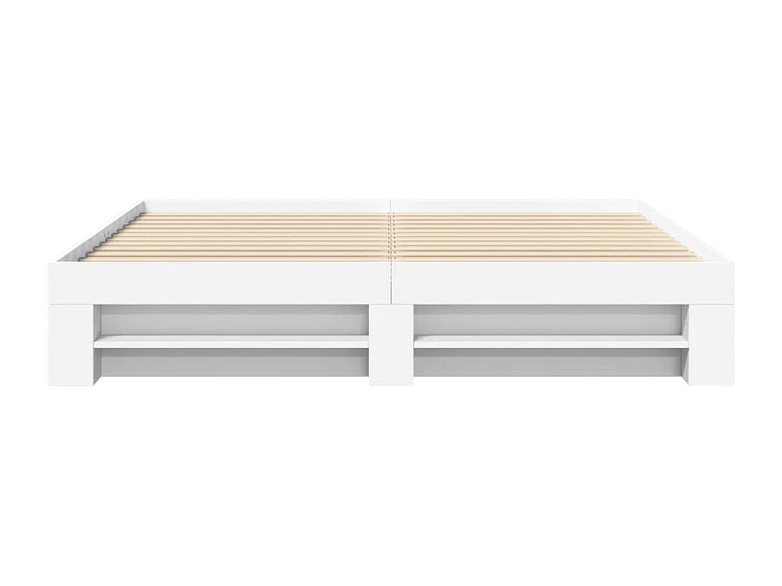 Letto per adulti | Letto matrimoniale | Giroletto Bianco 200x200 cm in Legno Multistrato