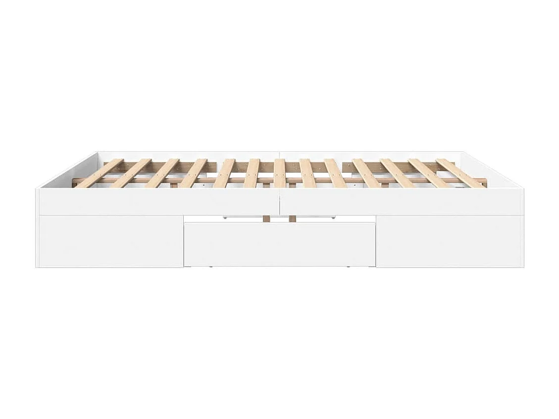 Letto per adulti | Letto matrimoniale | Giroletto Bianco 200x200 cm in Legno Multistrato