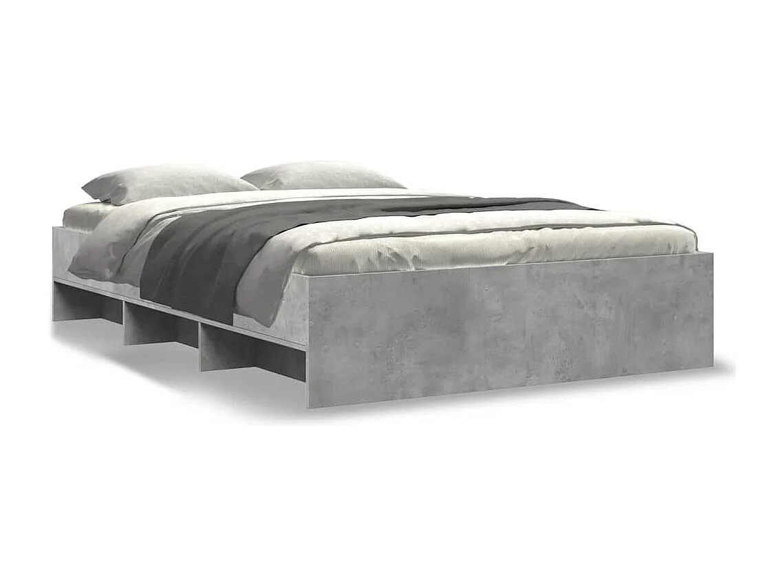 Letto per adulti | Letto singolo | Giroletto Grigio Cemento 120x190 cm in Legno Multistrato
