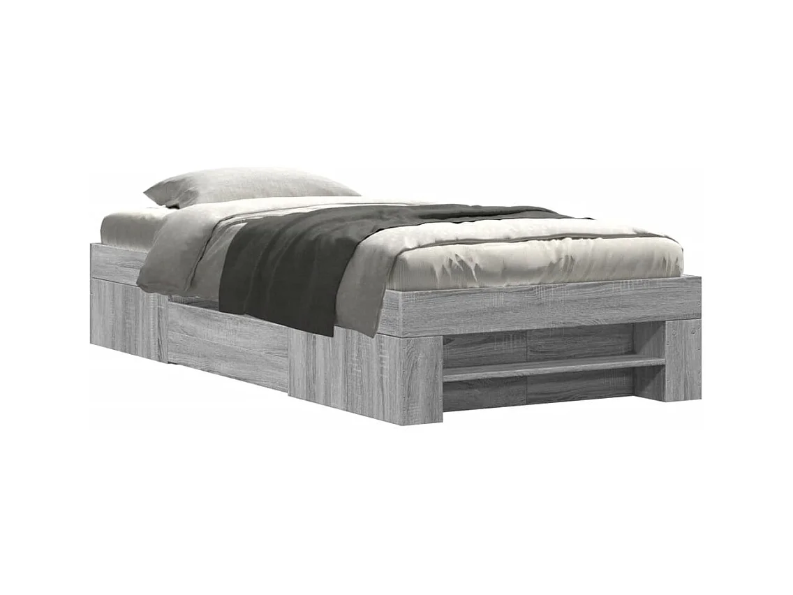 Lit simple | Lit adulte, enfant | Cadre de lit sonoma gris 100x200 cm